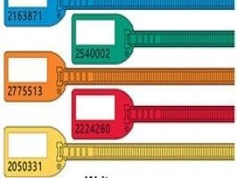 1" X 3/4" Write-on Serialized Flag Cable Tie Markers, 6" Wrap