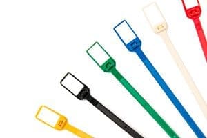 1-1/8" X 3/4" Write-on Flag Cable Tie Markers, 6" Wrap