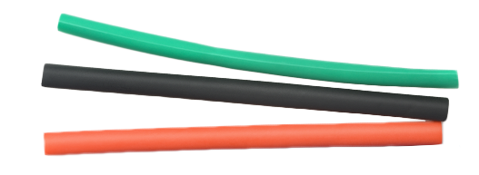 Top view of various colorful heat shrink tubing